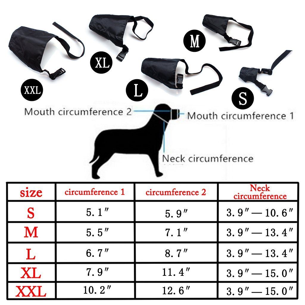 Muzzles.com | Ewinever 5Pcs/Set Adjustable Breathable Safety Small